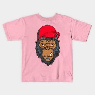 Monkey magic with angry face and smoking Kids T-Shirt